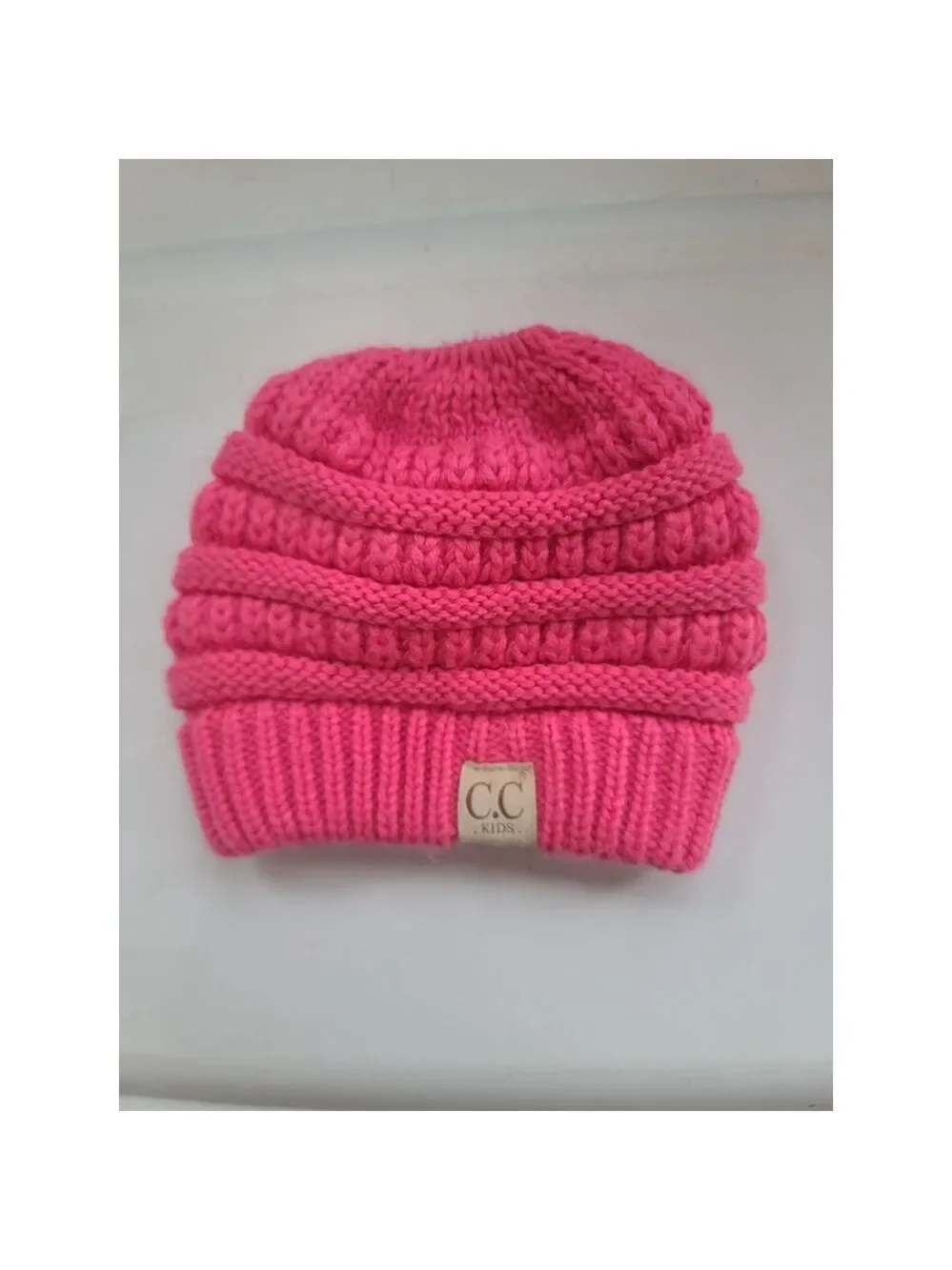 C.C Kids Hot Pink Ribbed Knit Beanie